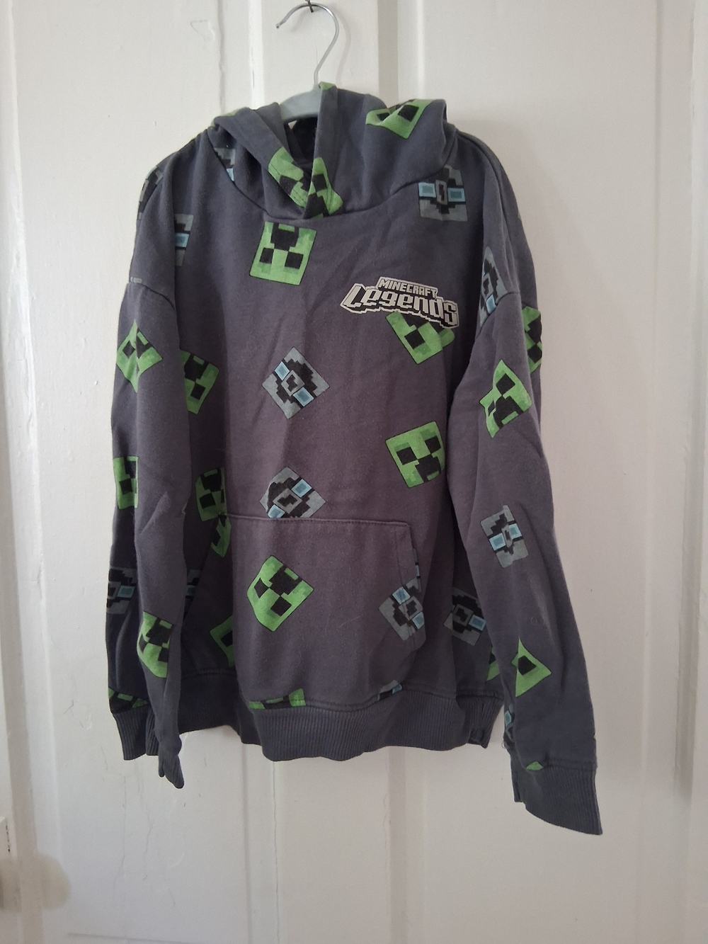 Kids Minecraft Legends Small Hooded Sweatshirt with Green Creeper Motif
